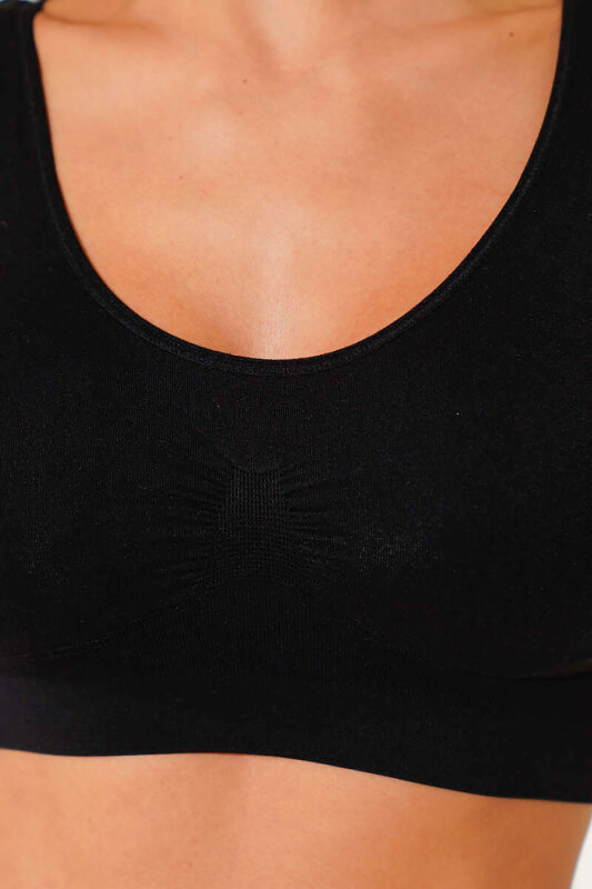 Siyah Dekolte Toparlayıcı Seamles Büstiyer - NBB