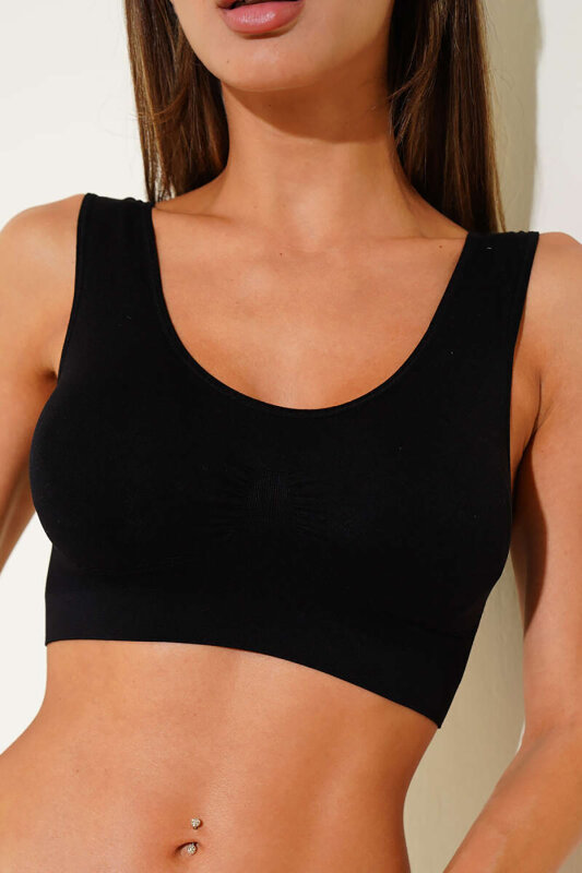 Siyah Dekolte Toparlayıcı Seamles Büstiyer - NBB