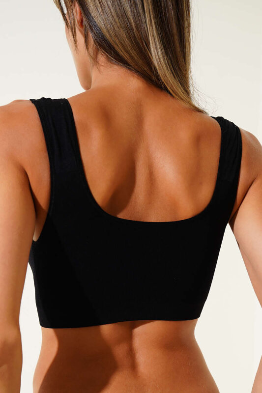 Siyah Dekolte Toparlayıcı Seamles Büstiyer - NBB