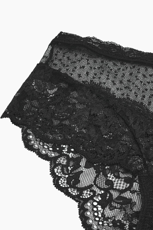 Siyah Olea Dantelli Külot - LOYA