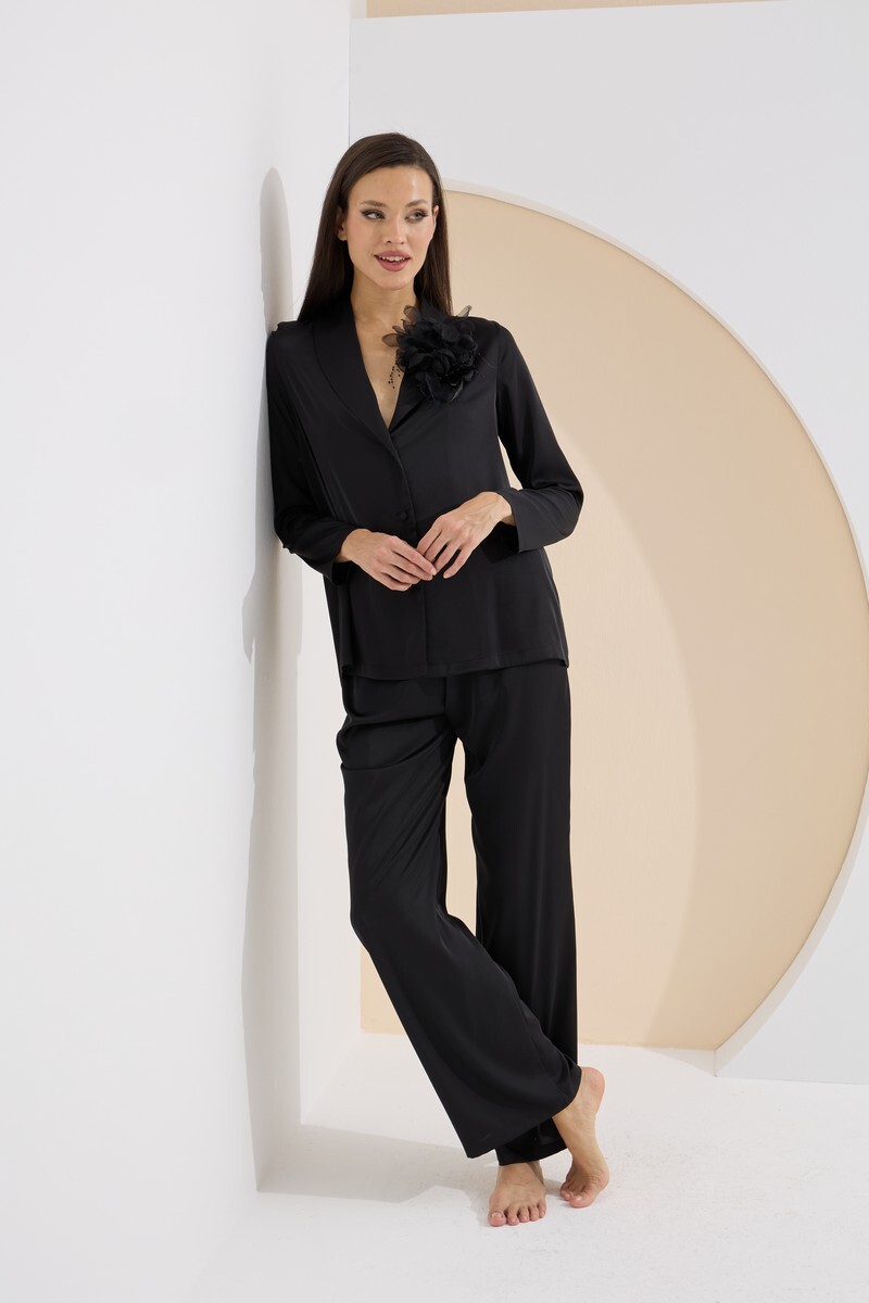 Siyah Premium Bella Pijama Takımı - 1
