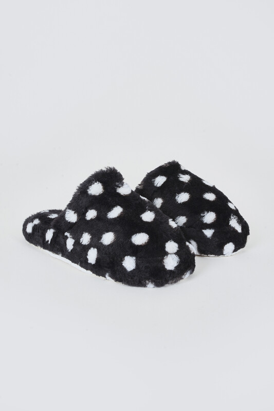 Siyah Puantiyeli Ev Terliği - NBB