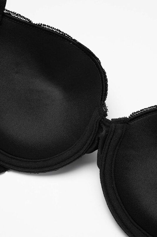 Siyah Rose Silvery Simli Hafif Destekli Sütyen Takımı - NBB