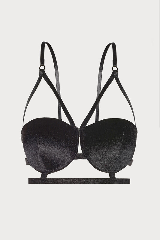 Siyah Sally Dolgulu Straplez Sütyen - LOYA