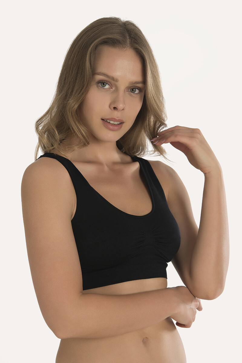 Siyah Seamless Yarım Büstiyer - 2
