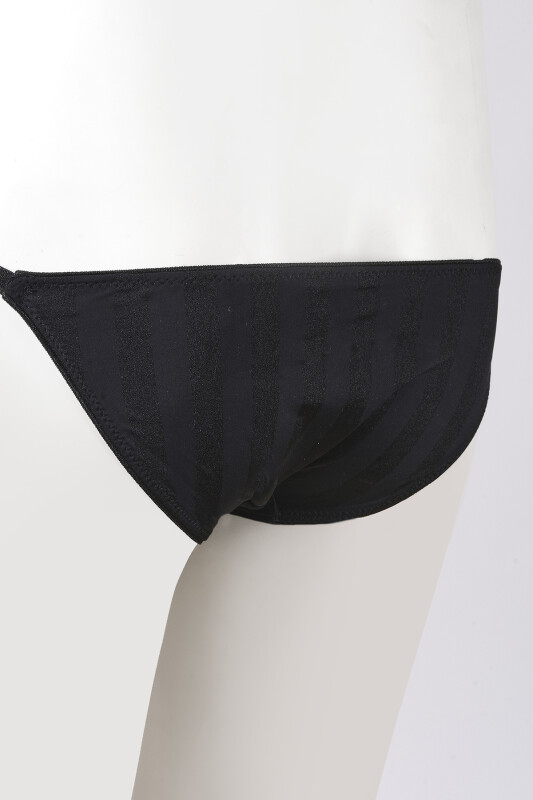 Siyah Selına Ayarlanabilir Dantelli Bikini Külot - LOYA