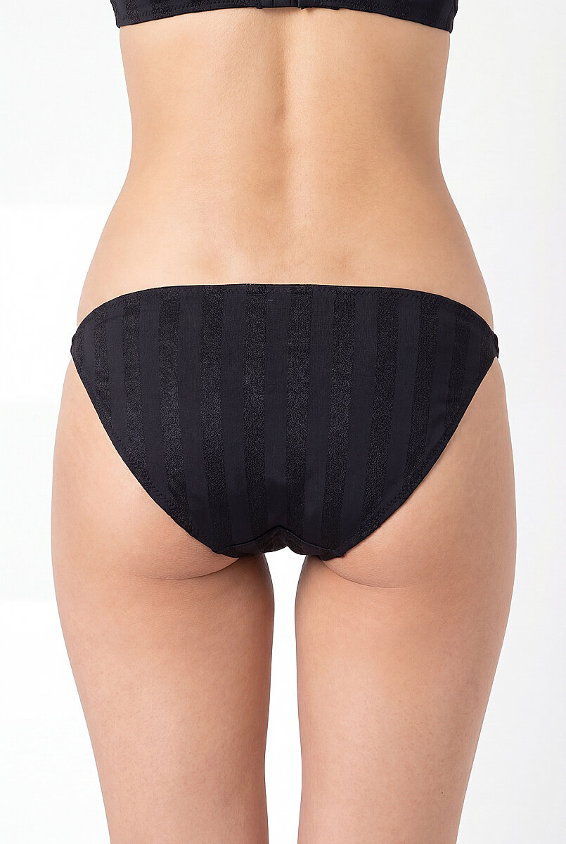 Siyah Selına Ayarlanabilir Dantelli Bikini Külot - 2