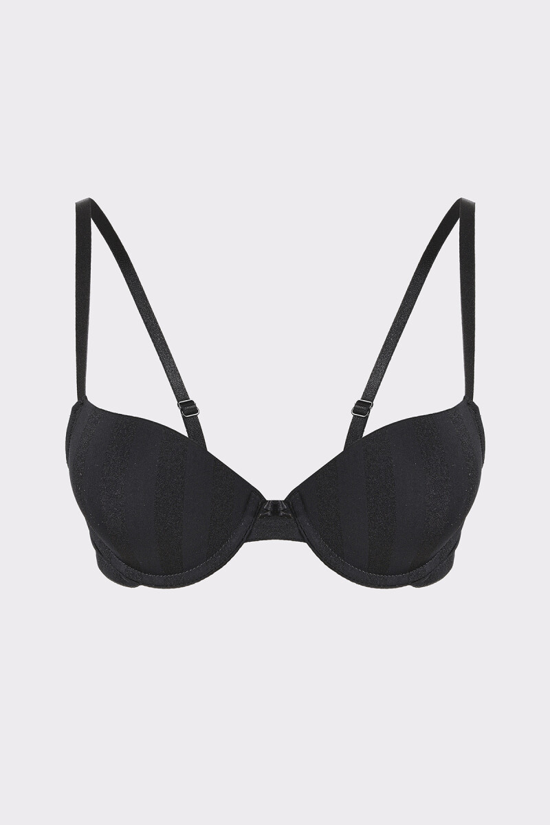 Siyah Selına Double Push Up Sütyen - 1