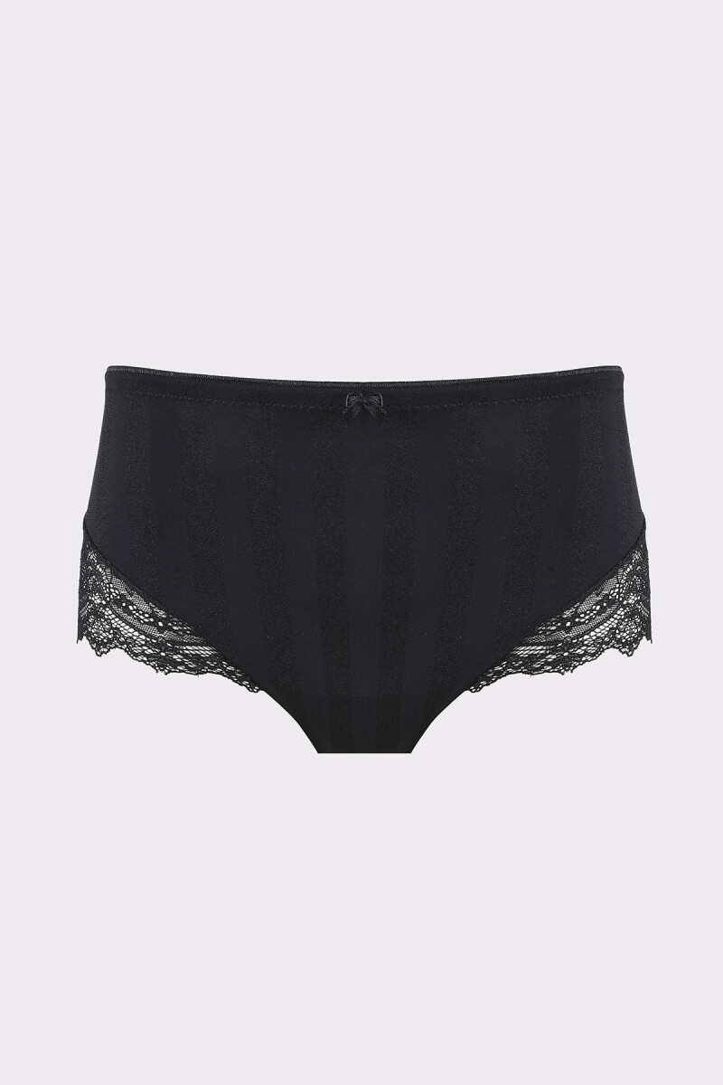 Siyah Selına Yüksek Bel Dantelli Külot - 1