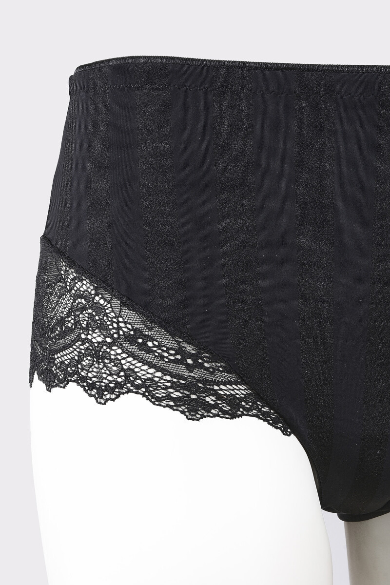 Siyah Selına Yüksek Bel Dantelli Külot - 2
