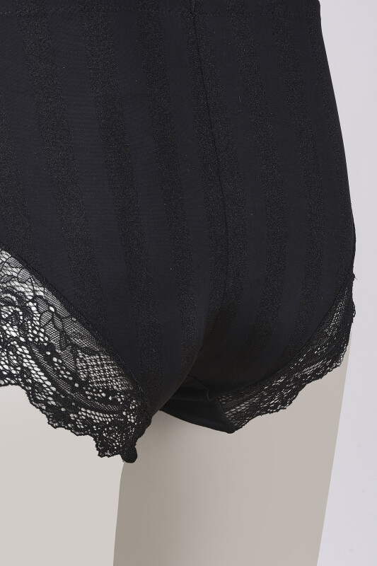 Siyah Selına Yüksek Bel Dantelli Külot - LOYA