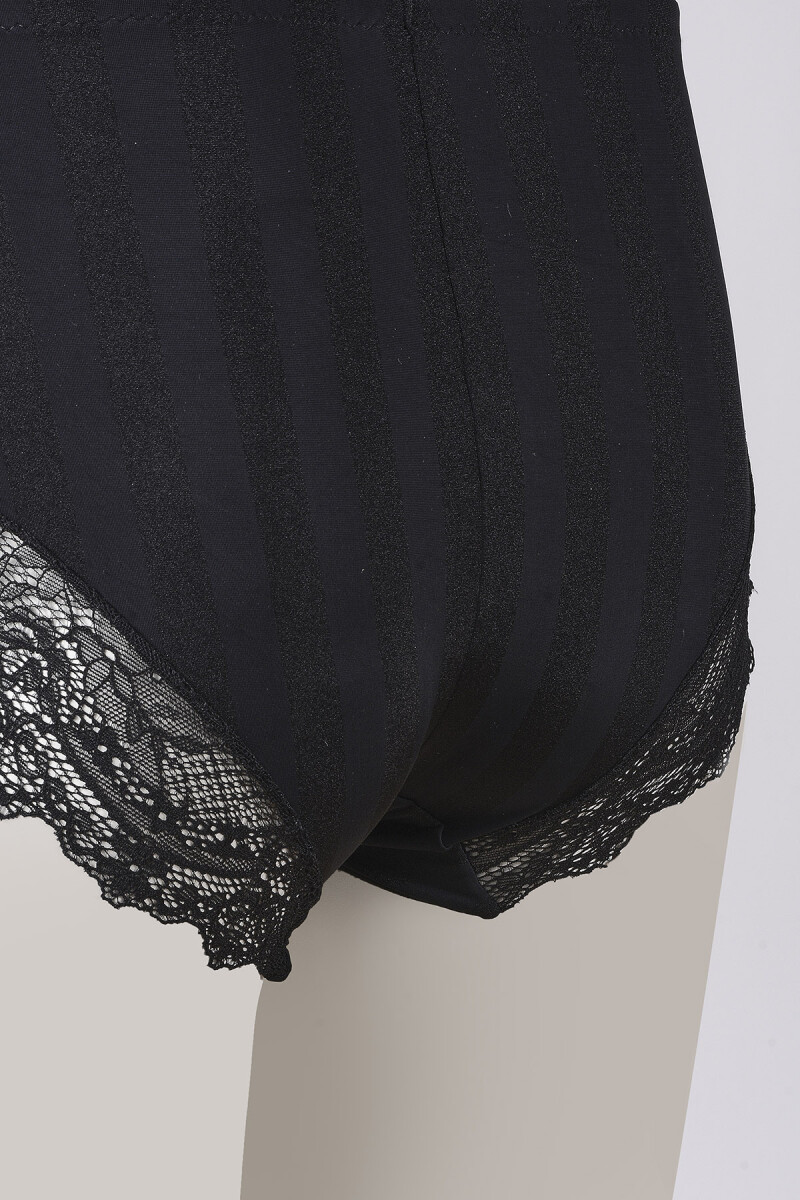 Siyah Selına Yüksek Bel Dantelli Külot - 3