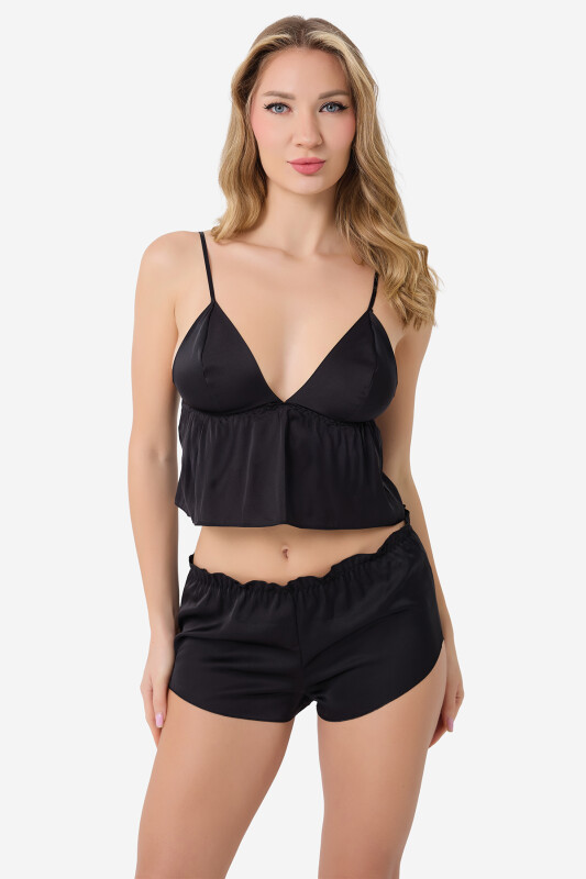 Siyah Signature Şortlu Büstiyer Takım 