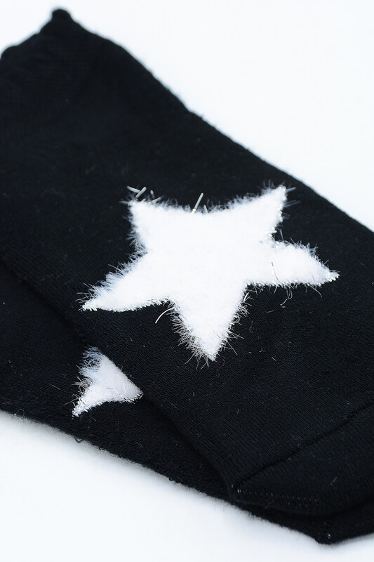 Siyah Star Bamboo Soket Çorap - NBB