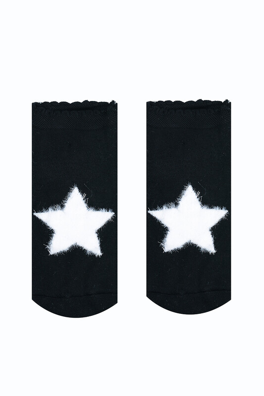 Siyah Star Bamboo Soket Çorap 