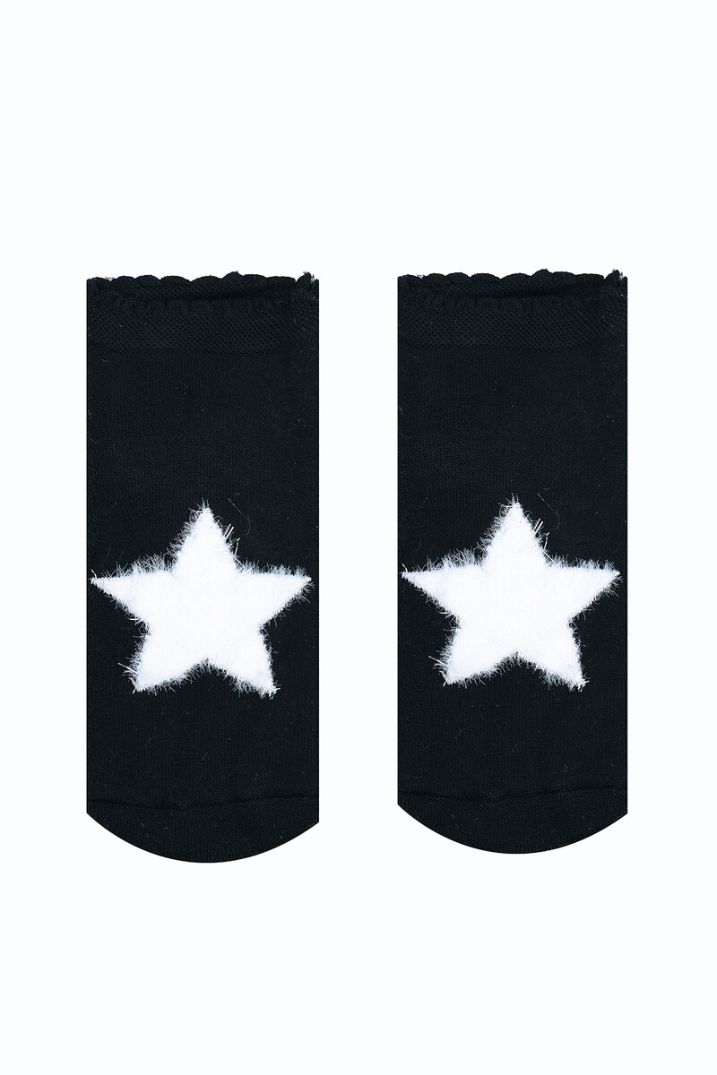 Siyah Star Bamboo Soket Çorap - 1