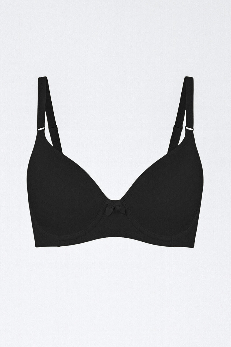 Siyah Stn Kaplı Tek Sütyen - 4