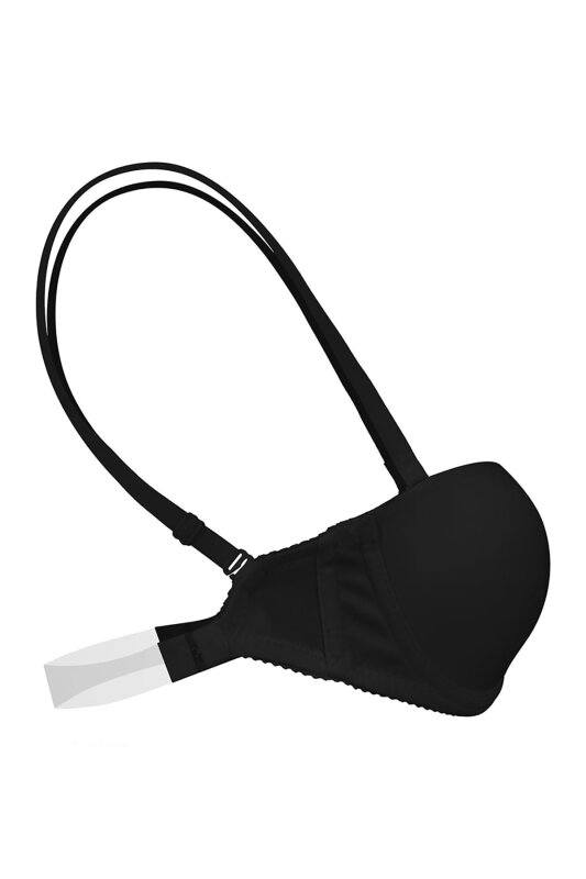 Siyah Straplez Şeffaf Sütyen - NBB