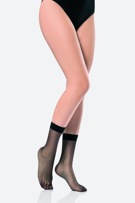 Siyah Tam Parlak 15 Denye Burunsuz Soket Çorap - NBB