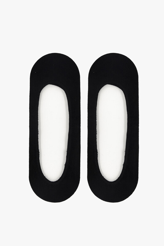 Siyah Unisex Coton Babet Çorap - Thumbnail