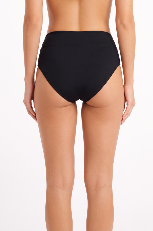 Siyah V Yüksek Bel Tek Alt Bikini - LOYA