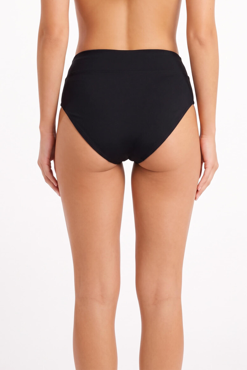 Siyah V Yüksek Bel Tek Alt Bikini - 2