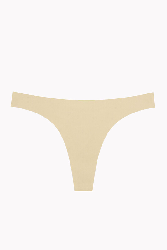 Siyah Vizon Ten Rengi 3'lü Lazer Kesim İz Yapmaz Tanga - NBB