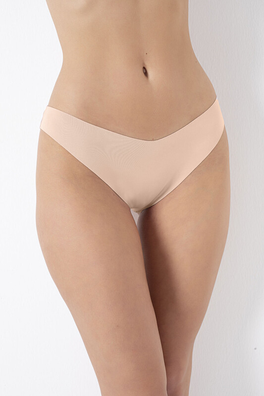 Siyah Vizon Ten Rengi 3'lü Lazer İz Yapmaz V Shape Brazillian Külot - NBB