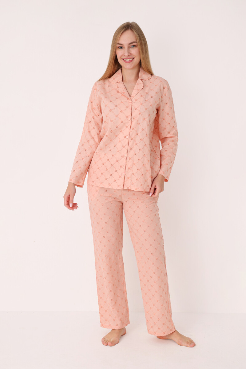Somon Dahlia Önden Düğmeli Pijama Takım - 1