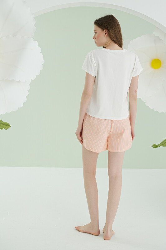 Somon Önden Düğmeli Çizgili Şort Takım - NBB