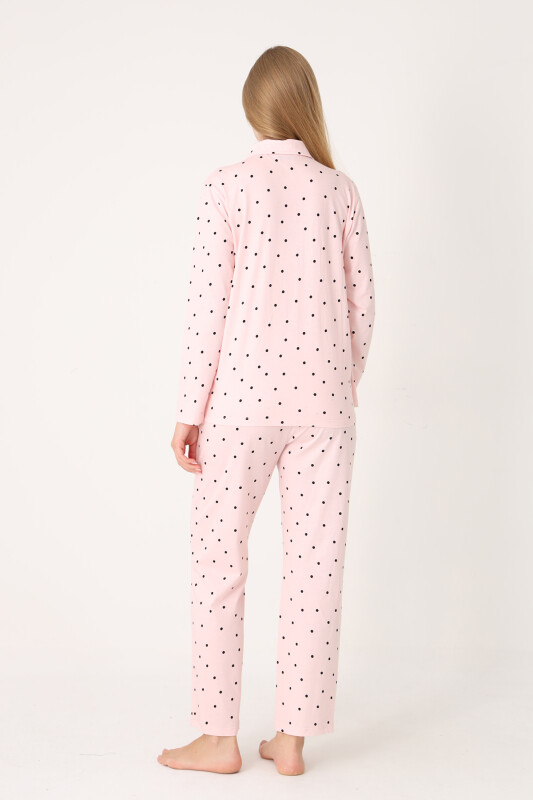 Somon Polka Dot Önden Düğmeli Pijama Takım - NBB