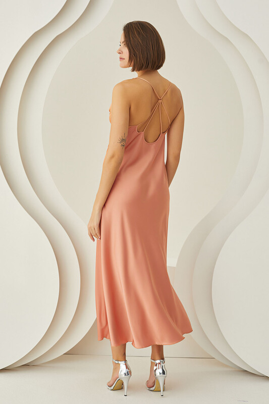 Somon Silky Saten Uzun Tek Gecelik - NBB