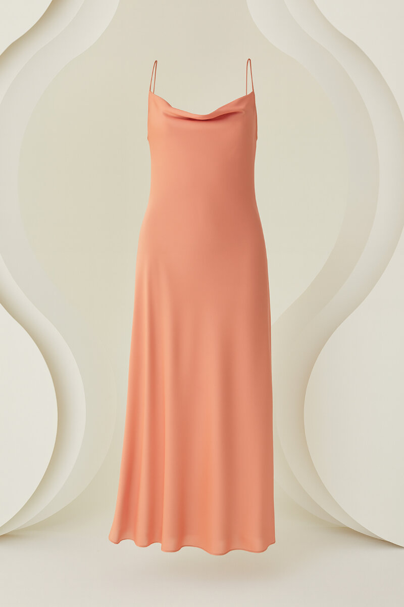 Somon Silky Saten Uzun Tek Gecelik - 4