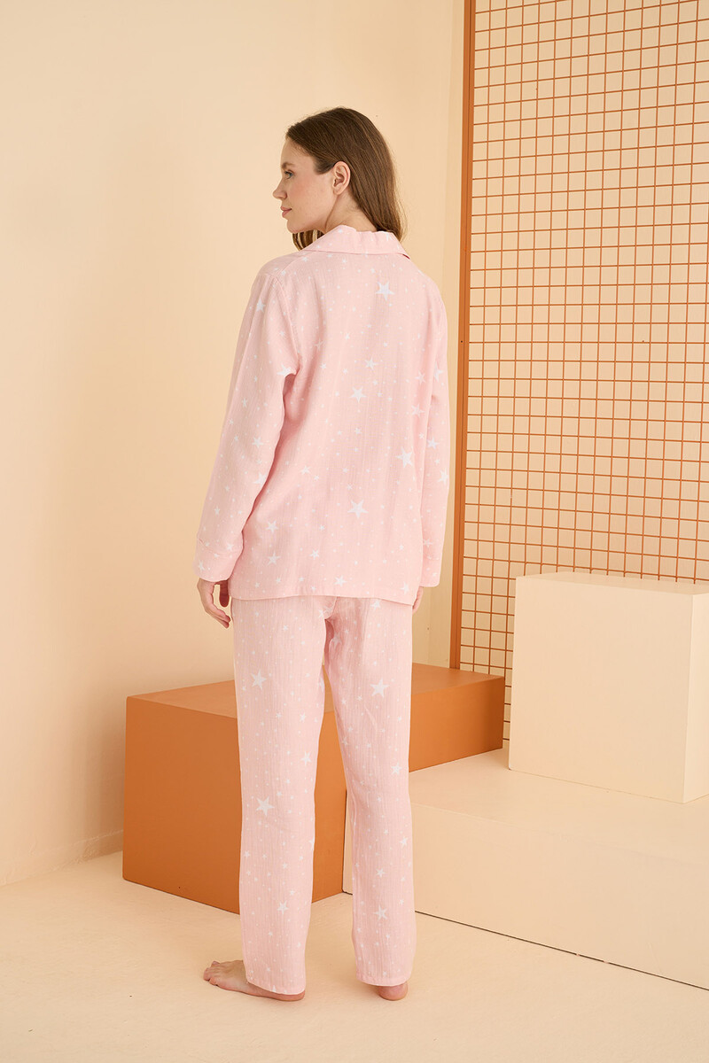 Somon Star Önden Düğmeli Pijama Takımı - 4