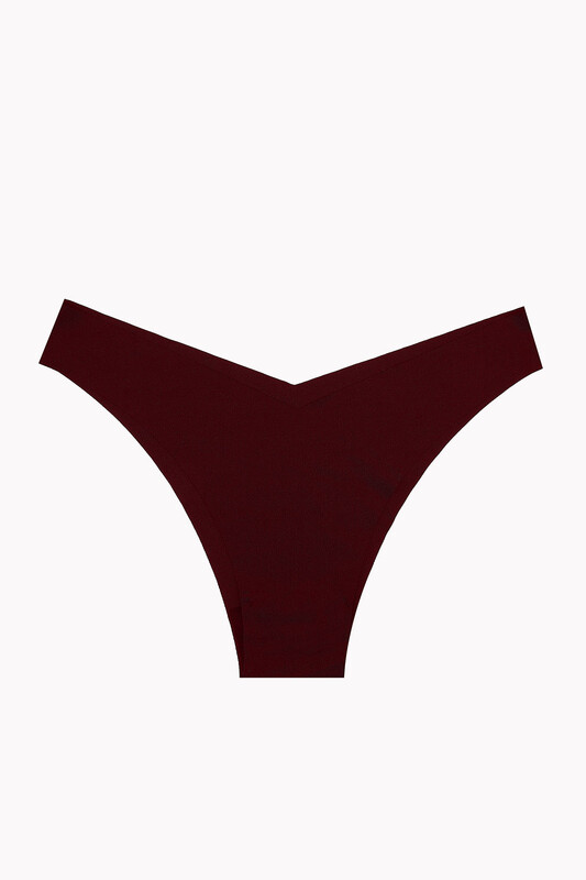 Ten Bordo Cappuccino 3'lü Lazer İz Yapmaz V Shape Brazillian Külot - NBB