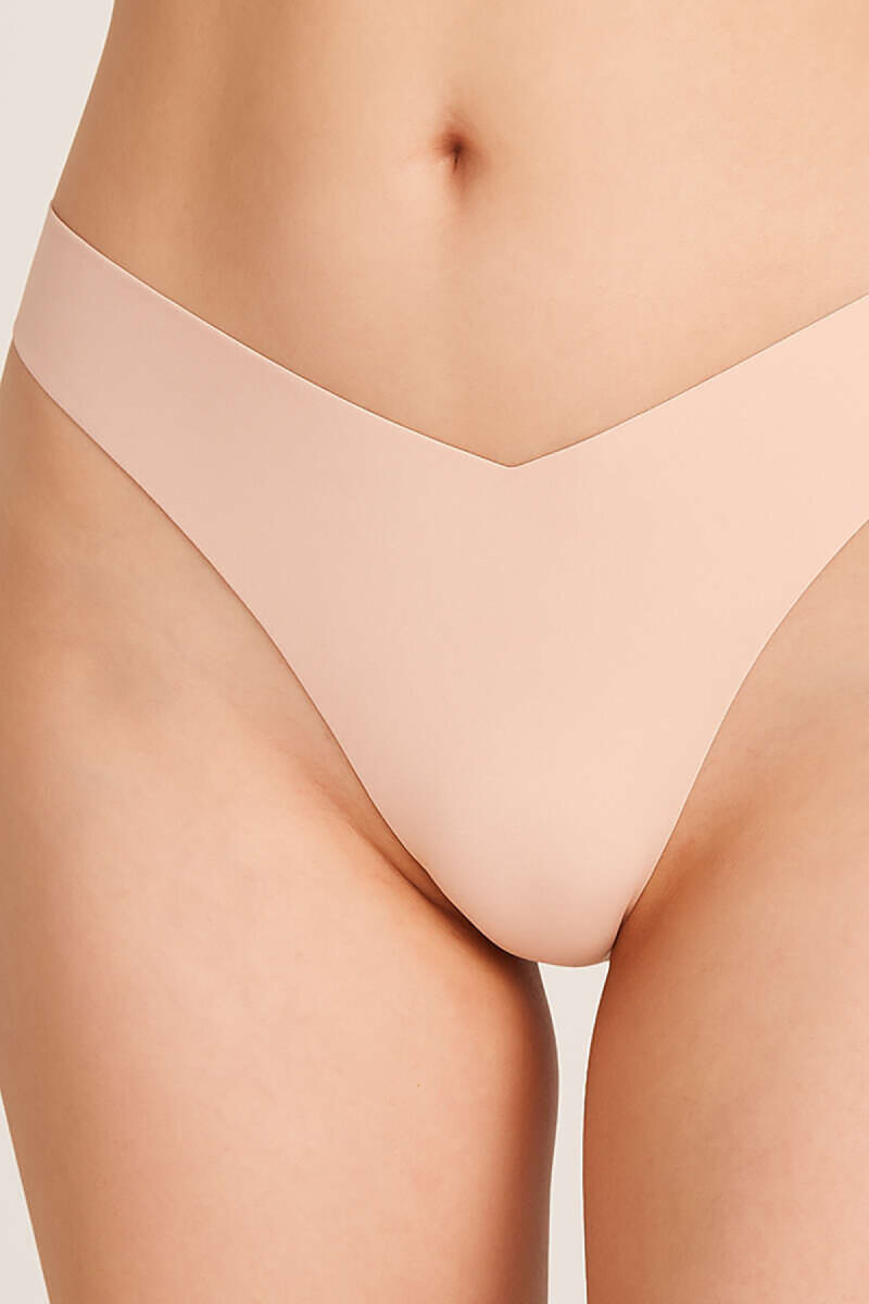 Ten Bordo Cappuccino 3'lü Lazer İz Yapmaz V Shape Brazillian Külot - 2