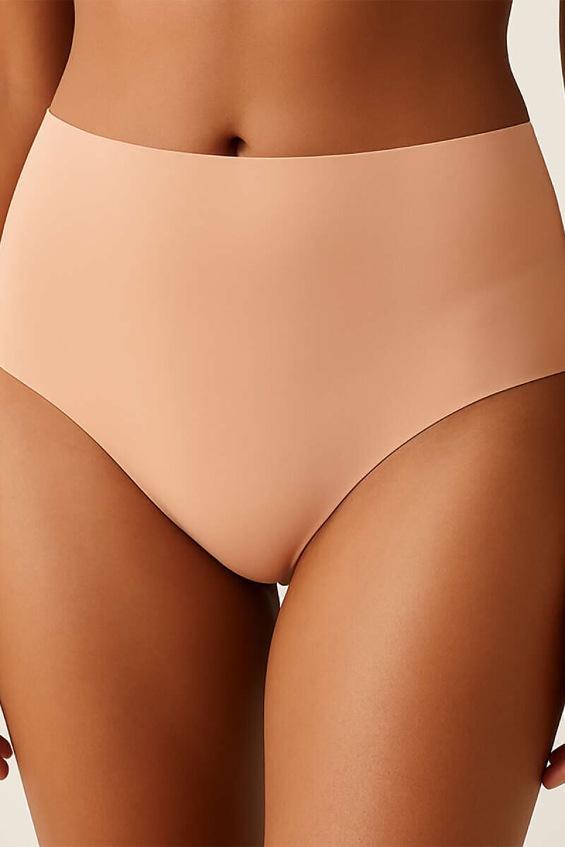 Ten Bordo Cappuccino 3'lü Lazer İz YapmazYüksek Bel Külot - 3