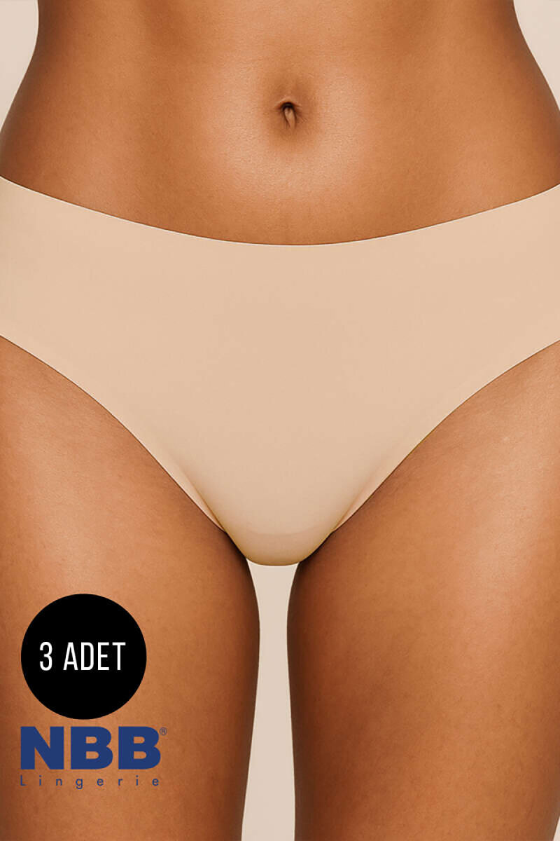 Ten Rengi 3'lü Lazer Kesim İz Yapmaz Basic Külot - 1