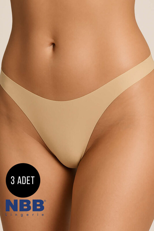 Ten Rengi 3'lü Lazer Kesim İz Yapmaz Tanga 