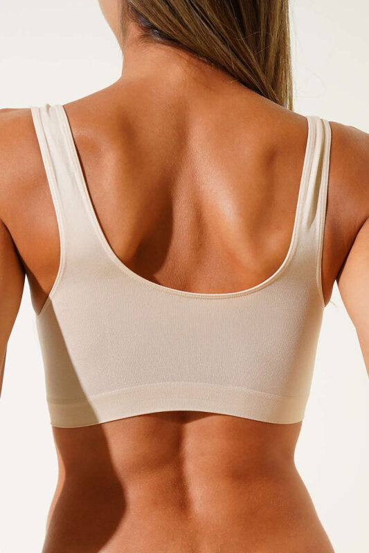 Ten Rengi Kalın Askılı Seamless Büstiyer - NBB