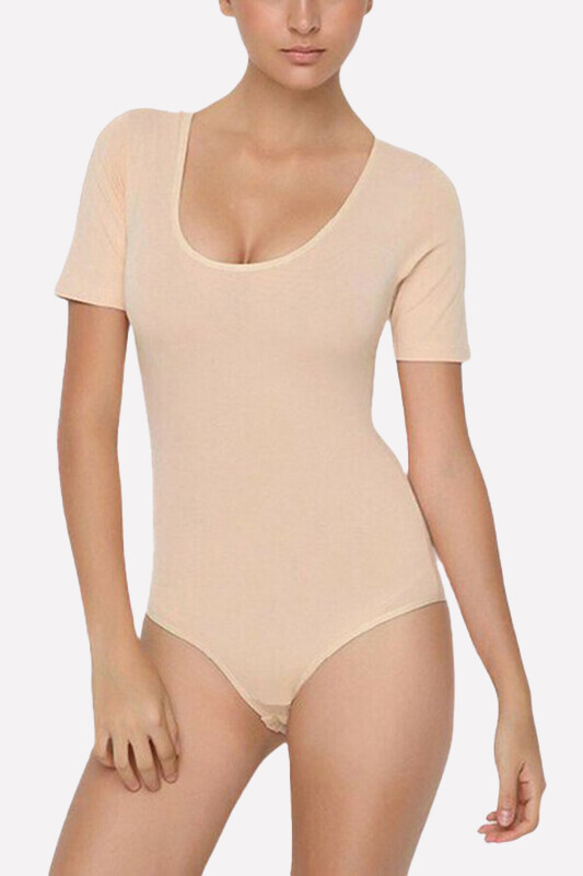 Ten Rengi Kısa Kol Çıtçıtlı Body 