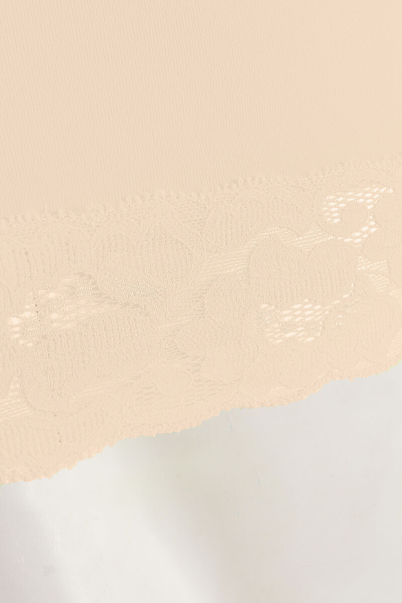 Ten Rengi Seamless Dantelli Geniş Askılı Atlet - 3