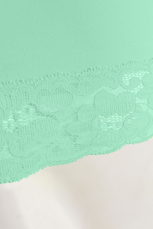 Turkuaz Seamless Dantelli Geniş Askılı Atlet - NBB
