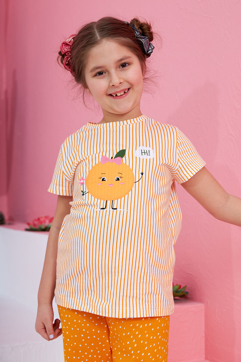 Turuncu Cute Orange Çocuk Pijama Takımı - 2