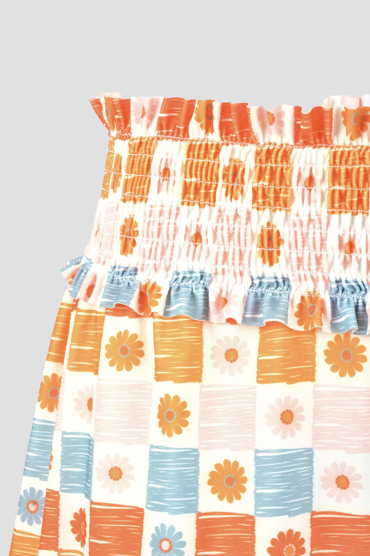 Turuncu Daisy Forest Şort Etek - LOYA (1)