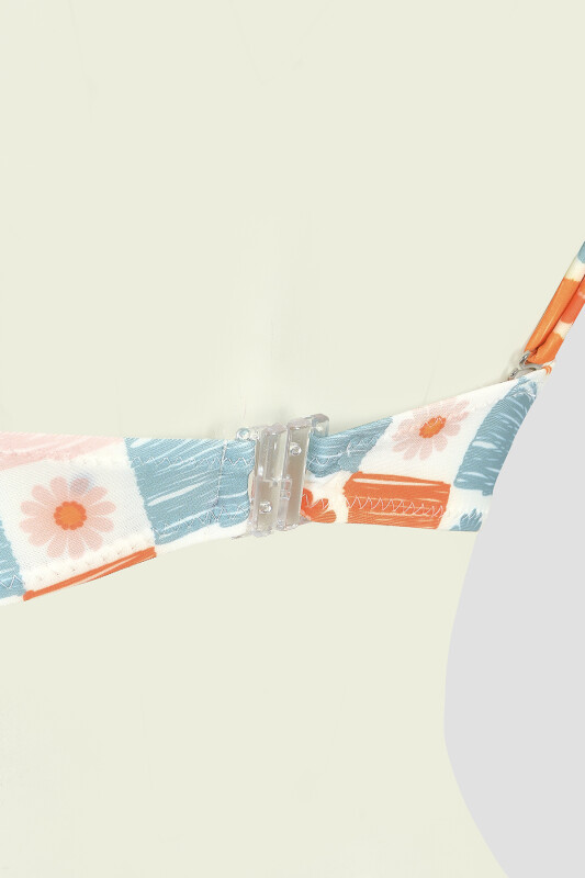 Turuncu Daisy Forest Straplez Tek Üst Bikini - LOYA