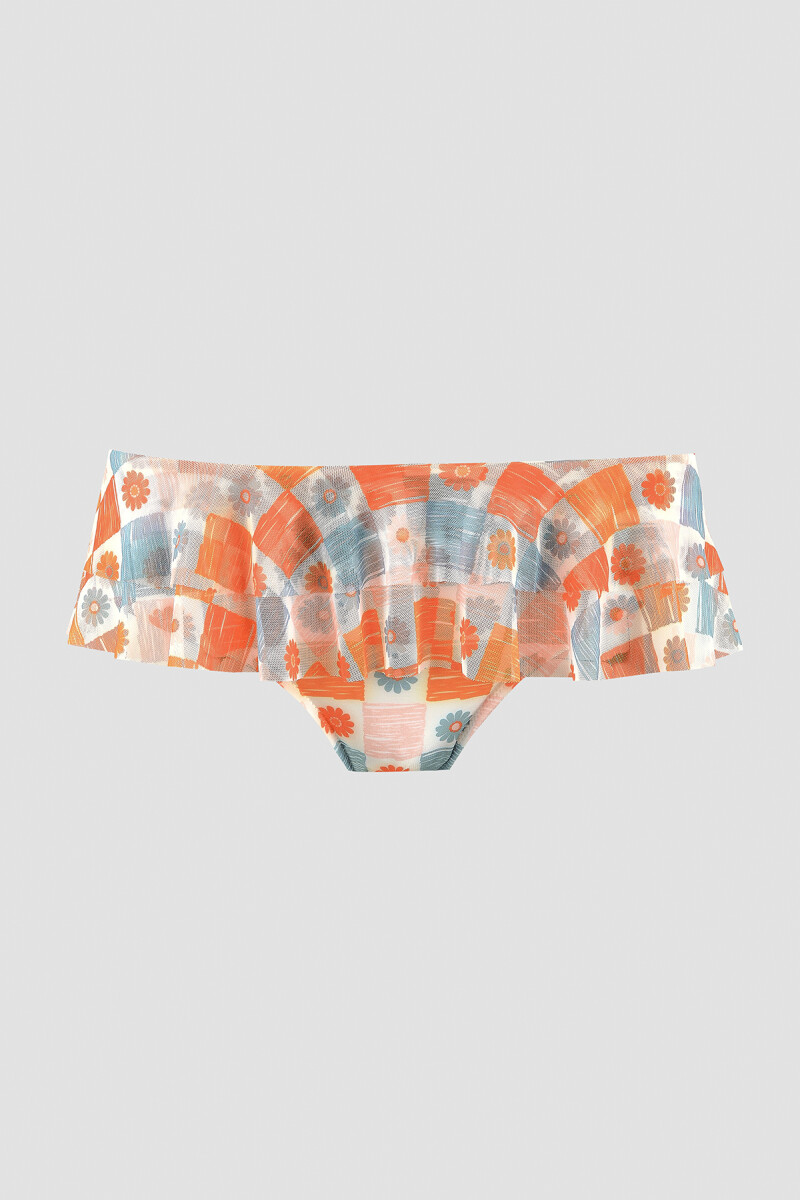 Turuncu Daisy Forest Tek Alt Bikini - 1