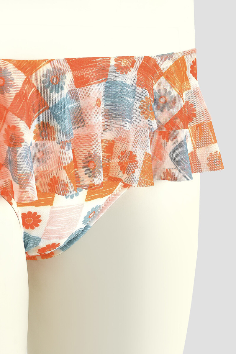 Turuncu Daisy Forest Tek Alt Bikini - 3