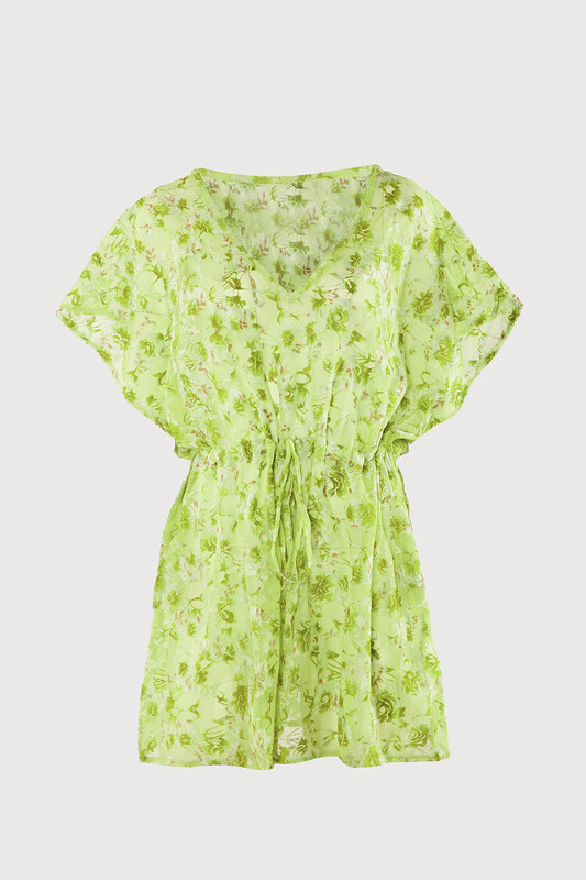 Yeşil Beachwear Pareo Elbise - Thumbnail