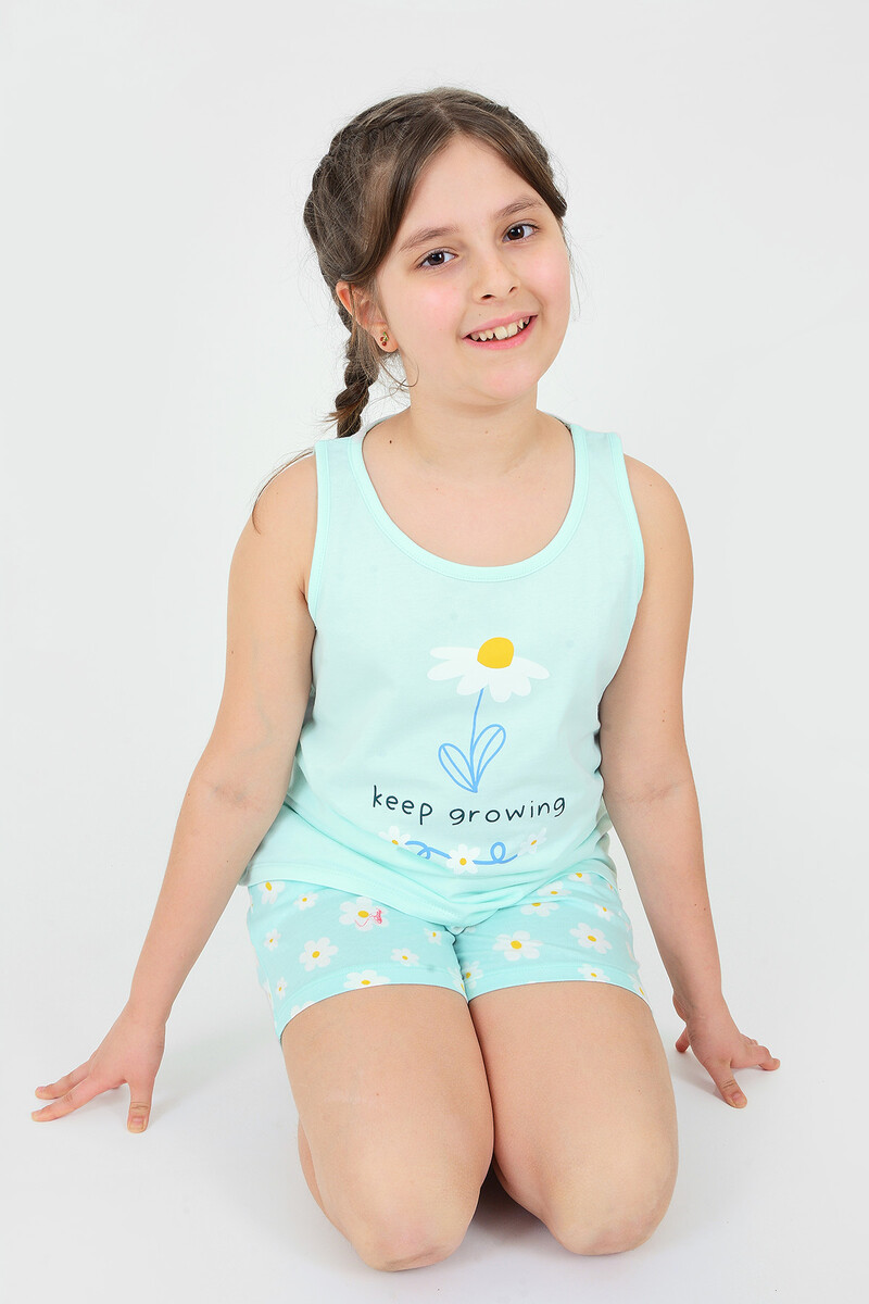 Yeşil Keep Growing Çocuk Şortlu Pijama Takımı - 1